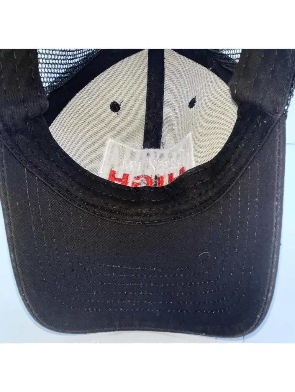 Sorry I’M HIGH Black Trucker Hat Cap Black Mesh SnapBack